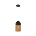 23071 PENDANT LIGHT E27 MAX 11W METAL - PAPER, BLACK - NATURAL Zambelis Lights